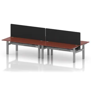 Air Back-to-Back Height Adjustable Bench Desk - 4 Person
