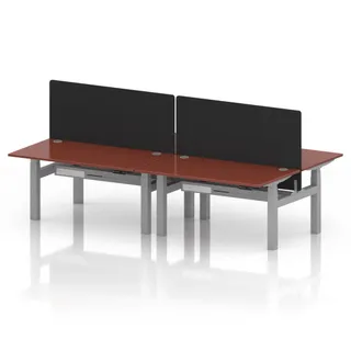 Air Back-to-Back Height Adjustable Bench Desk - 4 Person