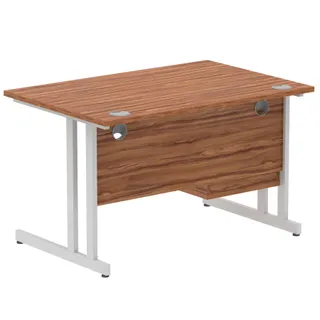 Impulse Cantilever Straight Desk With Single Fixed Pedestal