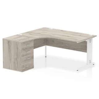 Impulse Cable Managed Crescent Desk Workstation