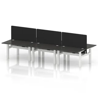 Air Back-to-Back Height Adjustable Bench Desk - 6 Person