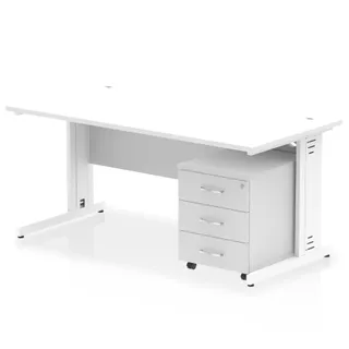 Impulse Cable Managed Straight Desk With Mobile Pedestal