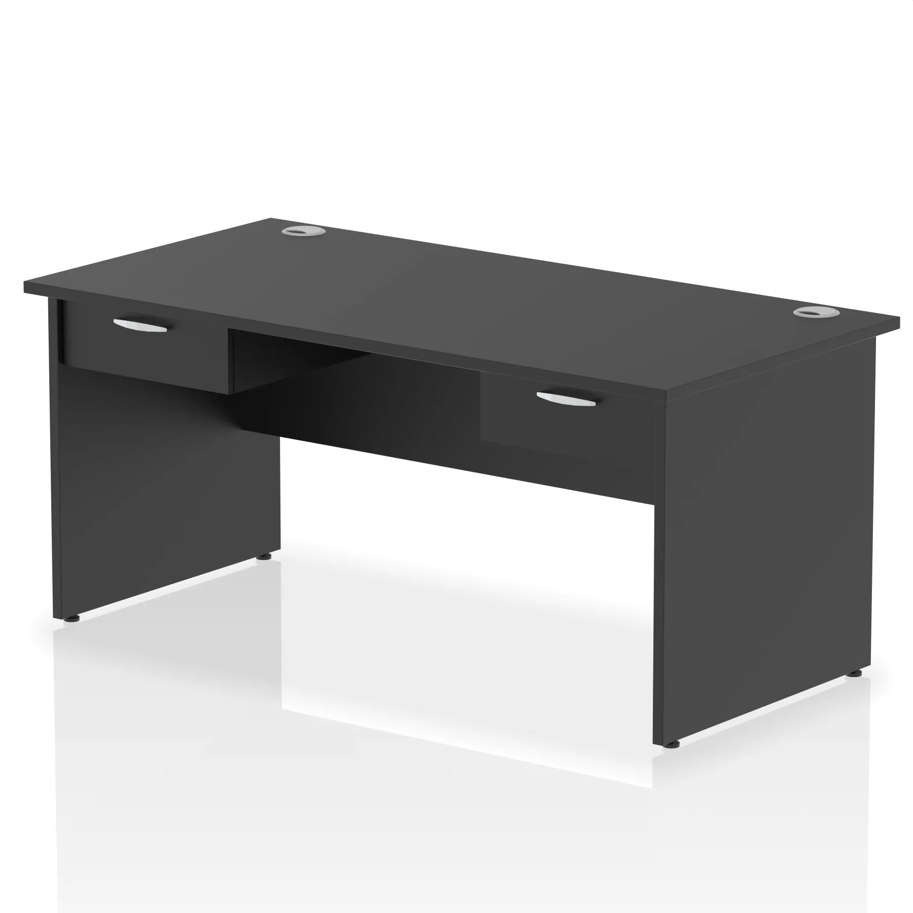 Impulse Panel End Straight Desk With Two One Drawer Fixed Pedestals