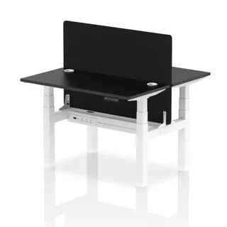 Air Back-to-Back Slimline Height Adjustable Bench Desk - 2 Person