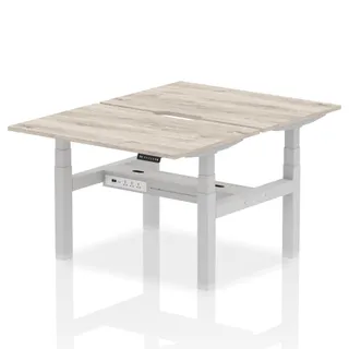 Air Back-to-Back Scalloped Edge Height Adjustable Bench Desk - 2 Person