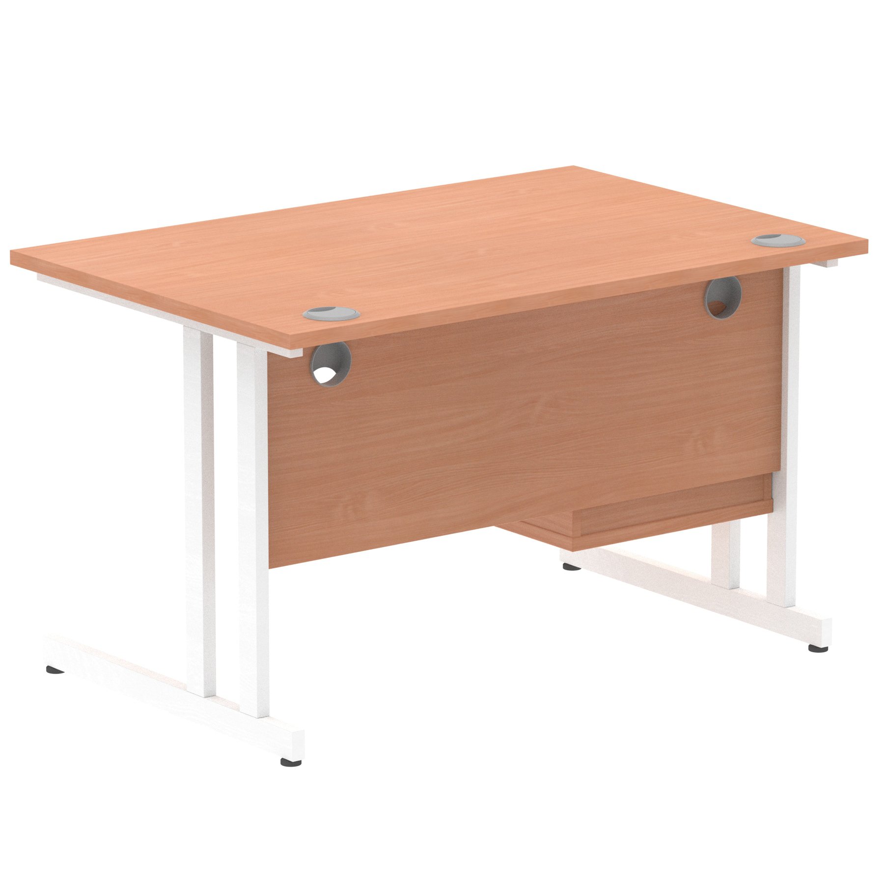 Impulse Cantilever Straight Desk With Single Fixed Pedestal