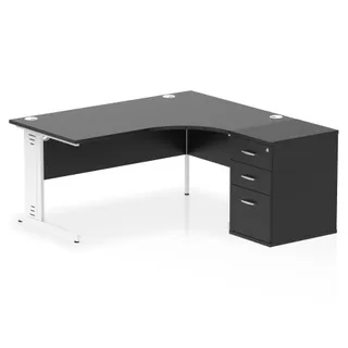 Impulse Cable Managed Crescent Desk Workstation
