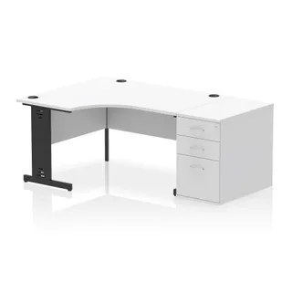 Impulse Cable Managed Crescent Desk Workstation