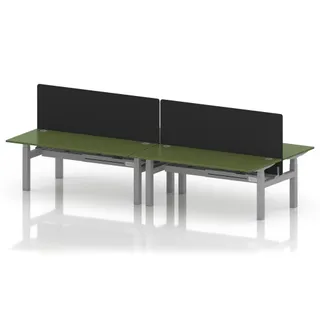 Air Back-to-Back Height Adjustable Bench Desk - 4 Person