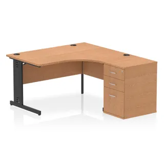 Impulse Cable Managed Crescent Desk Workstation