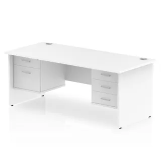 Impulse Panel End Straight Desk With Two Fixed Pedestal