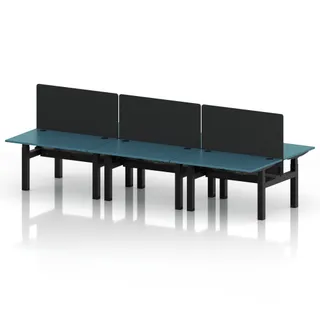 Air Back-to-Back Height Adjustable Bench Desk - 6 Person