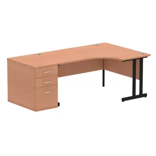 Impulse Cantilever Crescent Desk Workstation