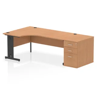 Impulse Cable Managed Crescent Desk Workstation