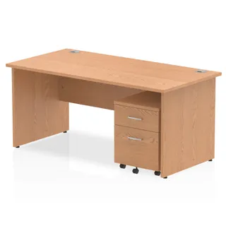 EE - Impulse Panel End Straight Desk With Mobile Pedestal