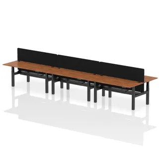 Air Back-to-Back Height Adjustable Bench Desk - 6 Person