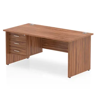 OE - Impulse Panel End Straight Desk With Single Fixed Pedestal