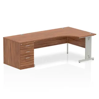 Impulse Cable Managed Crescent Desk Workstation