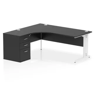 Impulse Cable Managed Crescent Desk Workstation