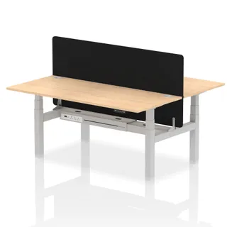 Air Back-to-Back Height Adjustable Bench Desk - 2 Person