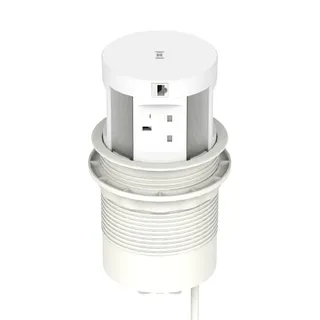 Volta Round Pop Up Power Unit 4x Socket Module with Wireless Charger