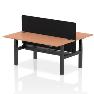 Air Back-to-Back Height Adjustable Bench Desk - 2 Person