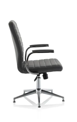 Ezra Medium Back Leather Executive Office Chair with Arms