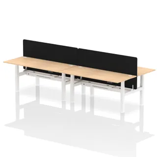 Air Back-to-Back Height Adjustable Bench Desk - 4 Person