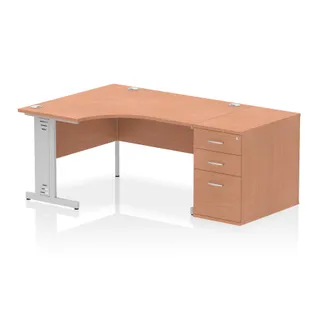 Impulse Cable Managed Crescent Desk Workstation