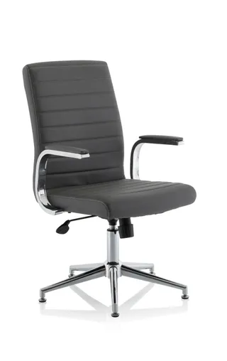 Ezra Medium Back Leather Executive Office Chair with Arms