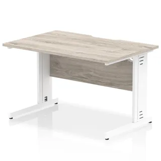 Impulse Scalloped Edge Straight Desk Cable Managed Leg