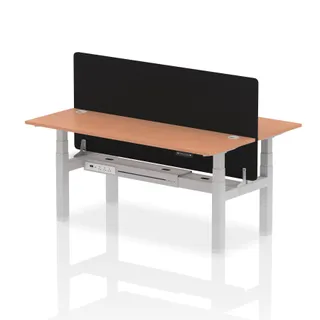 Air Back-to-Back Slimline Height Adjustable Bench Desk - 2 Person