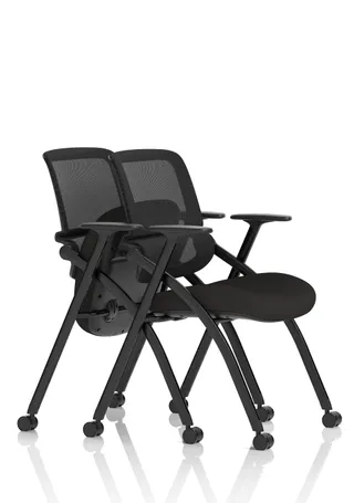 Capra Mesh Back Folding Office Training Chair With Sliding Arms