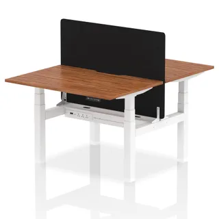 Air Back-to-Back Scalloped Edge Height Adjustable Bench Desk - 2 Person