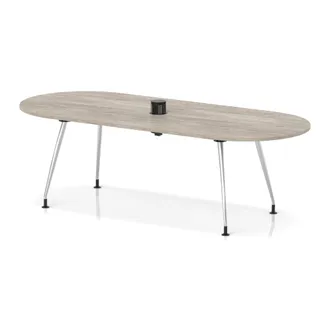 Impulse Volta Boardroom Table With Pop-up Power Module With Silver Leg Frame