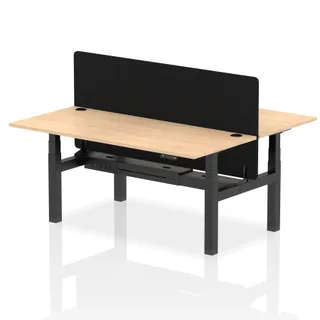 Air Back-to-Back Height Adjustable Bench Desk - 2 Person