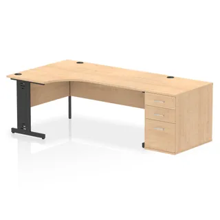 Impulse Cable Managed Crescent Desk Workstation