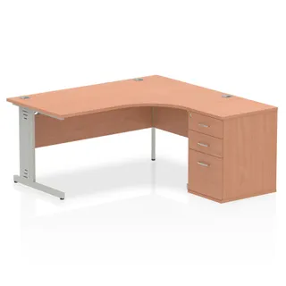 Impulse Cable Managed Crescent Desk Workstation