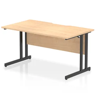 Impulse Scalloped Edge Straight Desk Cantilever Leg