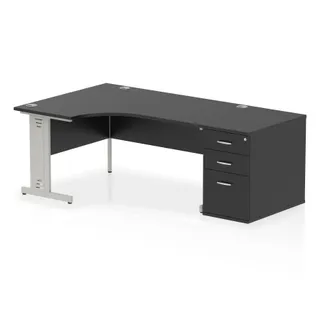 Impulse Cable Managed Crescent Desk Workstation