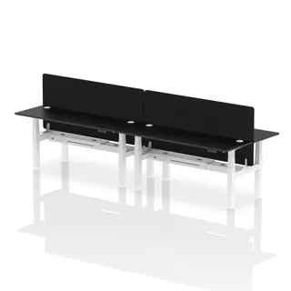 Air Back-to-Back Slimline Height Adjustable Bench Desk - 4 Person