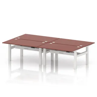 Air Back-to-Back Height Adjustable Bench Desk - 4 Person