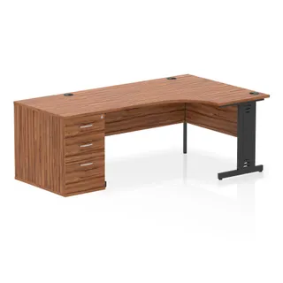 Impulse Cable Managed Crescent Desk Workstation