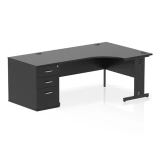 Impulse Cable Managed Crescent Desk Workstation