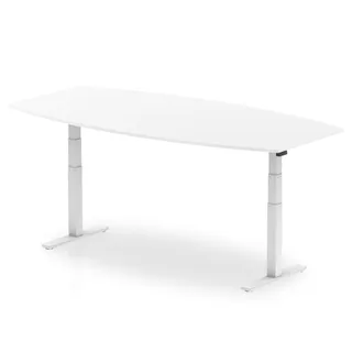 High Gloss Writable Boardroom Table Height Adjustable