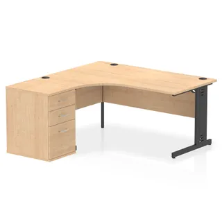 Impulse Cable Managed Crescent Desk Workstation
