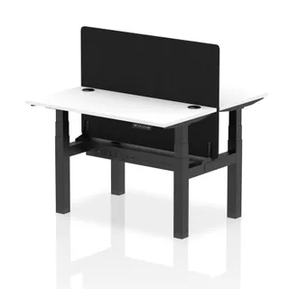 Air Back-to-Back Slimline Height Adjustable Bench Desk - 2 Person