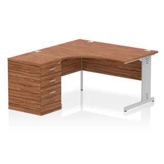 Impulse Cable Managed Crescent Desk Workstation