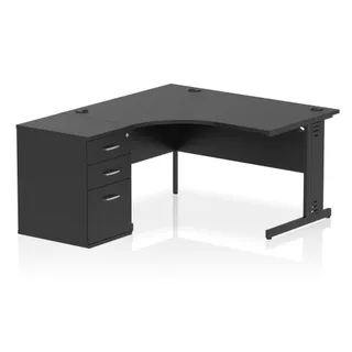 Impulse Cable Managed Crescent Desk Workstation