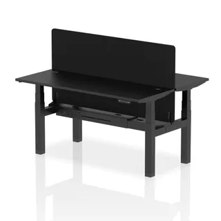 Air Back-to-Back Slimline Height Adjustable Bench Desk - 2 Person